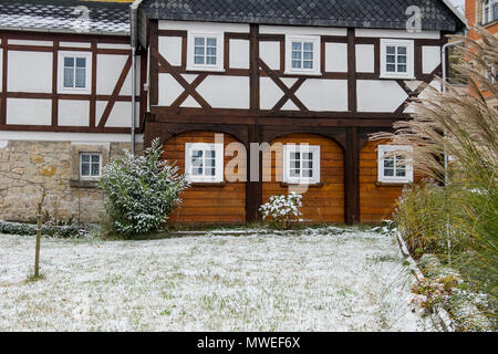 Historische Umgebindehäuser à Waltersdorf Naturparkhotel Haus Hubertus Banque D'Images