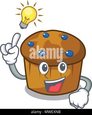 Vous avez une idée mufin blueberry mascot cartoon Illustration de Vecteur
