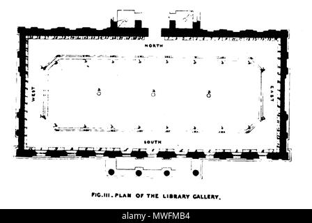 . Anglais : othe Plan de la galerie de la bibliothèque de l'Institution de Londres. 1835. non mentionné/illisible 375 Londres - galerie de la bibliothèque de l'institution Banque D'Images