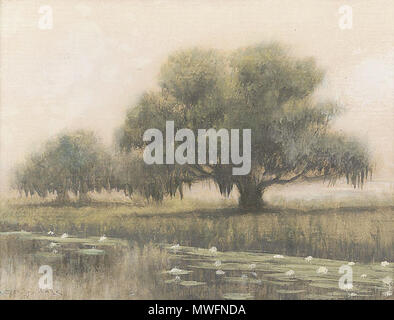 . Louisiane 'Live Oaks : parc Audubon, New Orleans', de l'huile lavez à bord par Alexander John Drysdale. Pas datée. Alexander John Drysdale (1870-1934) 379 Louisiane Live Oaks parc Audubon Alexander Drysdale Banque D'Images