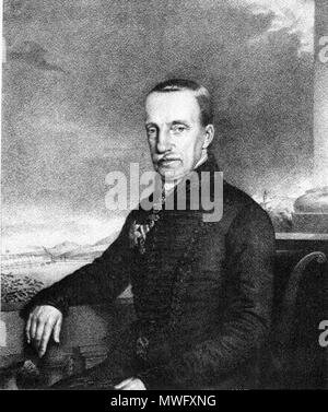 . Anglais : l'archiduc Joseph Anton Johann (Baptiste) de l'Autriche, 1776-1847, Palatin de Hongrie Deutsch : Erzherzog Johann Joseph Anton von Österreich (Jean-Baptiste), 1776-1847, Palatin von Ungarn Magyar : Habsburg-Lotharingiai József főherceg János Antal, 1776-1847, József nádor Magyarország, nádora . Peinture faite autour de 1840.. Publié dans plusieurs œuvres : Erdős Ferenc : Forradalom és szabadságharc megyében Fejér (1848-1849), Székesfehérvár, 1998, ISBN 9637233229, et Gonda Imre - Niederhauser Emil : UN Habsburgok. Egy európai jelenség, Gondolat, Budapest, 1978 ISBN 9632807146, etc. 327 Jozsefnador p Banque D'Images