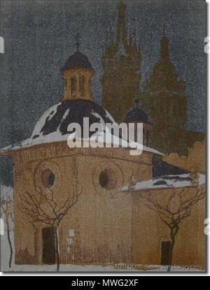 347 Kościół św. Wojciecha w nocy, 1909 Banque D'Images