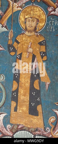 . Anglais : Détail de fresque Loza Nemanjića,Dušan Visoki Dečani,,Serbie. 1346/1347. XIV siècle peintre serbe 379 Loza Nemanjica Decani c 4 Banque D'Images