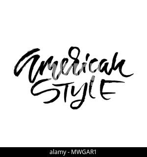 Le style américain. Aller à la plage. Typographie moderne de phrase. Lettrage noir et blanc pour l'été imprimer et poster. Vector illustration. Illustration de Vecteur