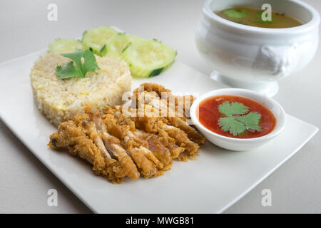 Riz Thai style Fried-Chicken Banque D'Images