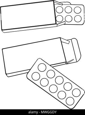 Série de comprimés illustration isolé sur fond blanc Illustration de Vecteur