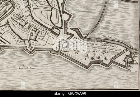 . Anglais : Site de Gand par Georges Louis Le Rouge . 29 février 2012. George Louis le rouge (*1707 - †1790) 393 Plan de Gand par Georges Louis Le Rouge, détail (8) Banque D'Images