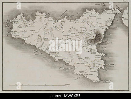 . Anglais : William Wilkins. Les antiquités de la Grande Grèce, London, Longman, Hurst, Orme et Rees, MDCCCVII (1807). 1807. William Wilkins (architecte) 394 Plan de Sicile - Wilkins William - 1807 Banque D'Images