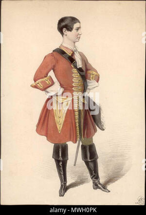 . Mary Anne Keeley (1805-1899) dans un "rôle" Culotte . entre vers 1830 et vers 1850. 404 Inconnu Marie Anne Keeley dans un rôle culottes Banque D'Images