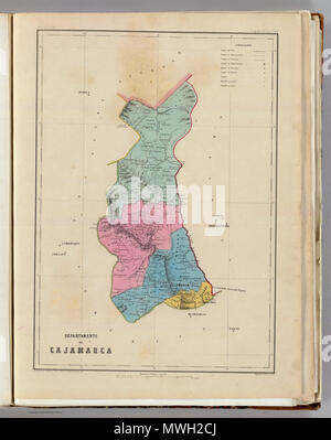 . Español : mapa de Cajamarca, Pérou . 1865. Mariano Felipe Paz Soldan 414 MFP-D-Cajamarca Banque D'Images