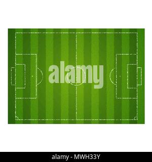 Terrain de football gazon texture réaliste. Terrain de soccer. Terrain de soccer vide vue d'en haut. Vector illustration isolé sur fond blanc Illustration de Vecteur