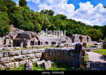L'Agora à Butrint. Banque D'Images