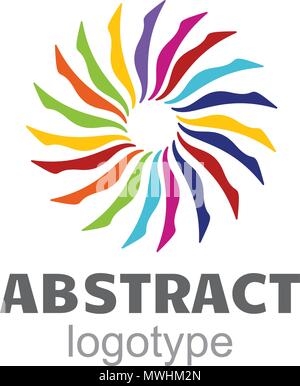 Abstract floral logo symétrique Illustration de Vecteur