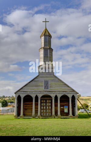 Chili : Jésus Nazareno église est un site du patrimoine mondial de l'dans Aldachildo, l'île Lemuy, archipel de Chiloé. Banque D'Images