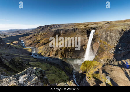 Haifoss Cascade dans le sud de l'Islande Banque D'Images