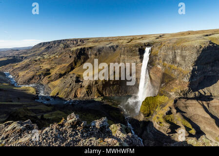 Haifoss Cascade dans le sud de l'Islande Banque D'Images