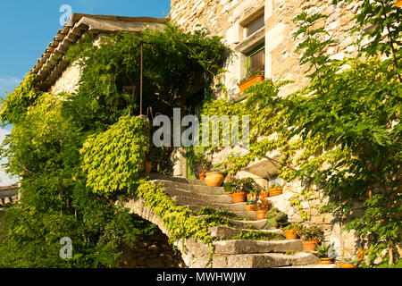 Vieille maison envahie au petit village typique de Provence en France Banque D'Images