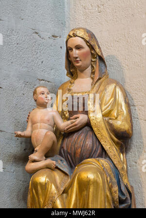 Konstanz, Münster, Gotische Madonna me Vierungspfeiler Pappelholz, um 1270 Banque D'Images