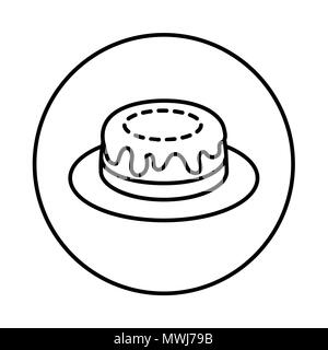 Vecteur de l'icône gâteau en ligne Circle, symbole iconique dans un cercle, sur fond blanc. Vector design iconique. Illustration de Vecteur