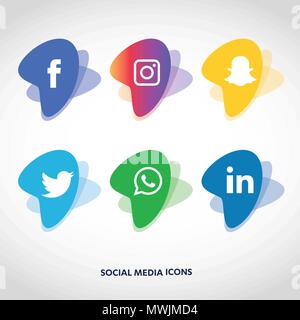 Social media icons set. Vector Logo Illustrator. facebook, instagram, Whatsapp, Illustration de Vecteur
