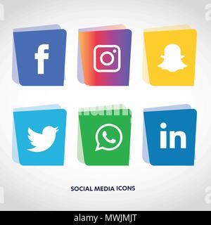 Social media icons set. Vector Logo Illustrator. facebook, instagram, Whatsapp, Illustration de Vecteur