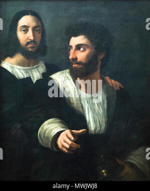 Autoportrait avec un ami par Raffaello Sanzio Raffaello (connu sous le nom de 1483-1520) Banque D'Images