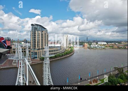 Quay West et de vues, Salford Quays, Manchester Banque D'Images