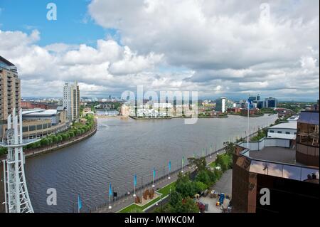 Quay West et de vues, Salford Quays, Manchester Banque D'Images