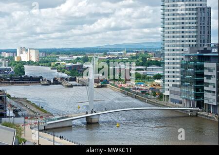 Quay West et de vues, Salford Quays, Manchester Banque D'Images