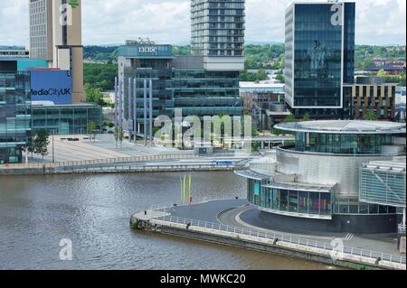 Quay West et de vues, Salford Quays, Manchester Banque D'Images