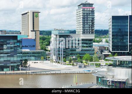 Quay West et de vues, Salford Quays, Manchester Banque D'Images