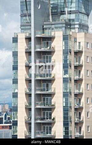 Quay West et de vues, Salford Quays, Manchester Banque D'Images