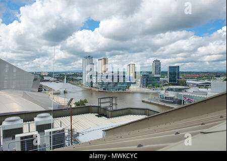 Quay West et de vues, Salford Quays, Manchester Banque D'Images