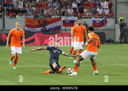 Trnava, Slovaquie. 31 mai, 2018. Marek Hamsik (17) en action pendant le match de football entre la Slovaquie et les Pays-Bas (1 - 1). Banque D'Images