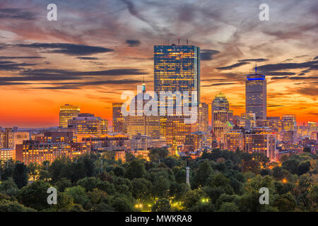 Boston, Massachusetts, USA Centre-ville sur le parc. Banque D'Images