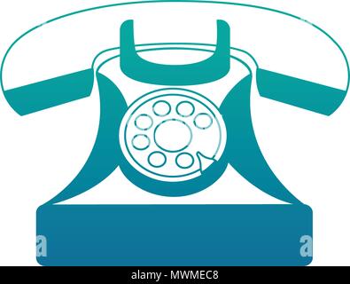 Le dispositif de communication téléphone vintage retro illustration vecteur bleu néon Illustration de Vecteur