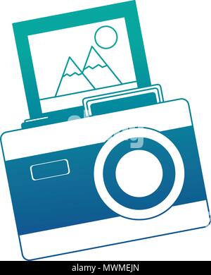 Vintage Retro photo image appareil photo photographie illustration vectorielle bleu néon Illustration de Vecteur
