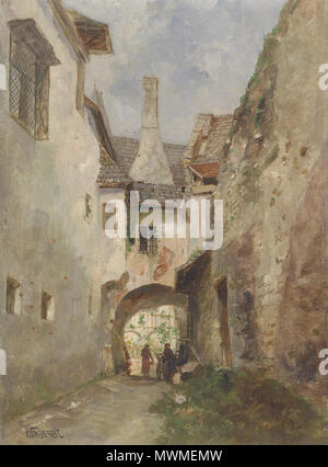 . Deutsch : Gasse in der Wachau, signiert P. Unbereit, Öl auf Leinwand auf Karton, 40 x 30 cm . en 1937. Paul (Unbereit Unbereit 1884-1937) 472 Paul Gasse in der Wachau Banque D'Images