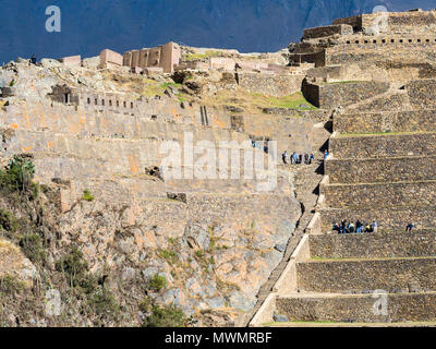 Vue de la forteresse Inca de Ollantaytambo Pérou Banque D'Images