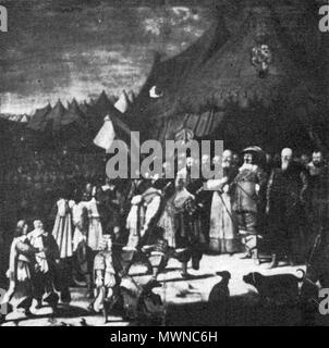 . Anglais : Plafond dans la salle des chevaliers du château de Pidhirtsi (la capitulation des troupes suédoises). Polski : Plafon w Sali Rycerskiej Podhorcach Kapitulacja (w zamku wojsk szwedzkich). Années 1640. 486 Inconnu 10 Plafon Sala Hotel Zielony Banque D'Images