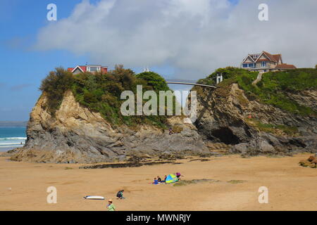 Newquay maison sur le roc Banque D'Images