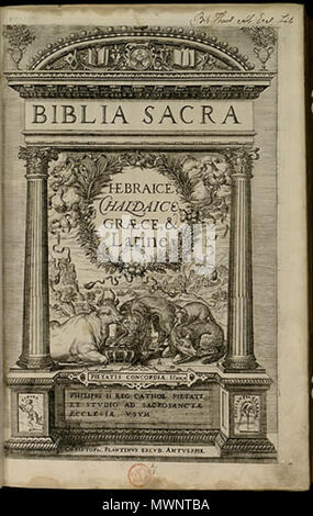 . Polski : Biblie Polyglotta . Christophe Plantin. Christophe Plantin 491 Poliglotta bible Banque D'Images