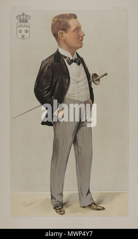 . Princes n° 19 : La caricature du prince Henri d'Orléans. Légende indiquait 'Prince Henry d'orléans'. 1897. Jean Baptiste Guth 272 Prince Henry d'Orléans Vanity Fair 30 Septembre 1897 Banque D'Images