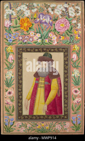 . 'Portrait de l'Ambassadeur de Russie, le Prince Andreï Priklonskiy', Folio à partir de l'album 'Ali Quli Davis (Jabbadar 1642 active-fin du 17e siècle) : Nom de l'objet illustré album leaf règne : Jahangir (1605-27) Date : 1048 de l'hégire/A.D. 1673-74 Géographie : l'Iran Médium : Aquarelle, encre, opaque et d'or sur papier dimensions : 13,12 8,25 haut. in. de large (33,3 cm de hauteur 21 cm de large) Classification : Codices Credit Line : Theodore M. Davis Collection, Legs de Theodore M. Davis, 1915 Numéro d'Accession : 30.95.174.5 Cette oeuvre n'est pas à l'écran . 1048 de l'hégire/A.D. 1673-74. 'Ali Quli Jabbadar (Actif 1642-fin 17ème Banque D'Images