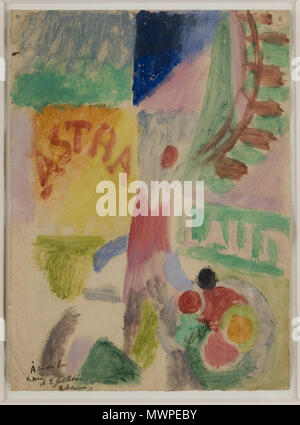 . Anglais : Etude pour 'l'équipe de Cardiff" . entre vers 1912 et vers 1913 524 Robert Delaunay - Etude pour "l'équipe de Cardiff" - ch. 1912-1913 - Philadelphia Museum of Art Banque D'Images