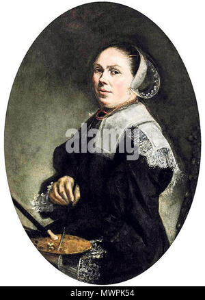 . L'auto-portrait . Nederlands : Zelfportret van Judith Leyster rond 1653 English : Auto-portrait de Judith Leyster ca. Circa 1653 551 1653 . Autoportrait Judith Leyster autour de 1653 autre version 01 Banque D'Images