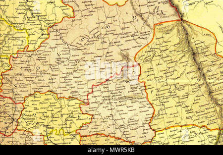 . Anglais : La Russie, le Centre de l'échelle : 1:6 100 000 (ou un pouce  = environ 96 milles) . 1892. Utilisateur:Ustas 533 Russie Central East 1882 Banque D'Images