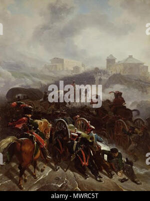 . Anglais : armée française dans la Sierra de Guadarrama (guerre d'Espagne, 1808) : L'esercito Italiano francese di Napoleone di attraversa la Sierra Guadarrama . avant 1830. Nicolas Antoine Taunay (1755-1830) 558 1808 Sierra de Guadarrama Banque D'Images