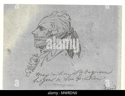 . Anglais : Robespierre a tracé le jour de son exécution . 28 juillet 1794. Jacques Louis David 564 croquis de Robespierre Banque D'Images