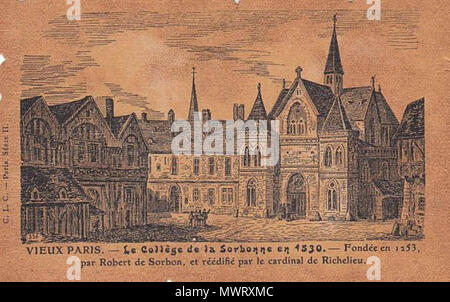 . Anglais : le collège de la Sorbonne, Paris, comme en 1530 . 22 juillet 2011. Sorbonne 1530 inconnu 568 Banque D'Images